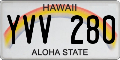 HI license plate YVV280