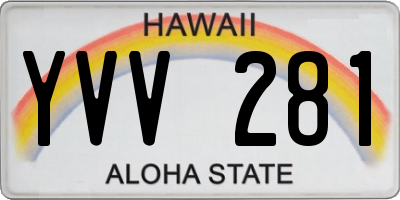 HI license plate YVV281