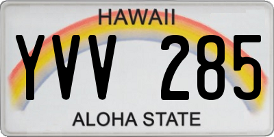 HI license plate YVV285