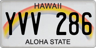 HI license plate YVV286