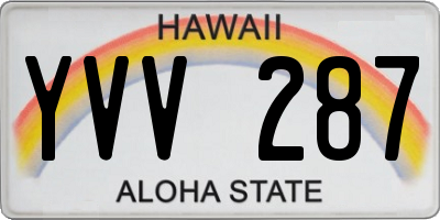HI license plate YVV287