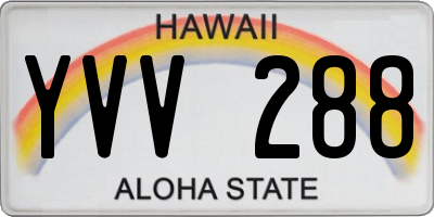 HI license plate YVV288