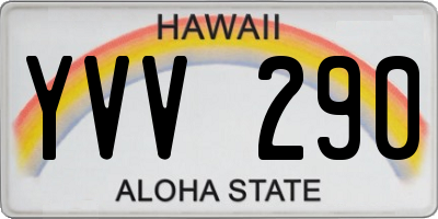 HI license plate YVV290