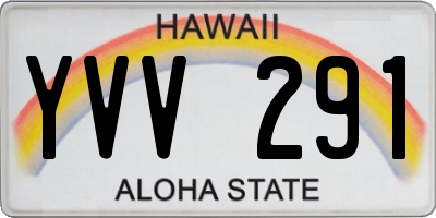 HI license plate YVV291
