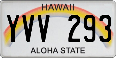 HI license plate YVV293