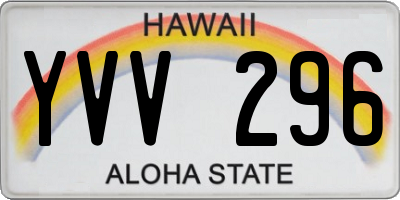 HI license plate YVV296