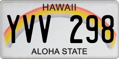 HI license plate YVV298