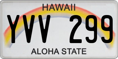 HI license plate YVV299