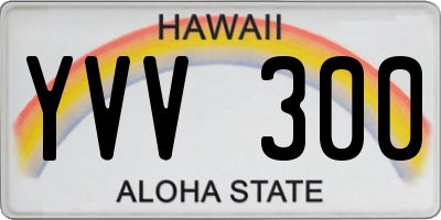 HI license plate YVV300