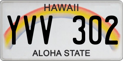 HI license plate YVV302