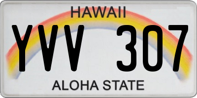 HI license plate YVV307