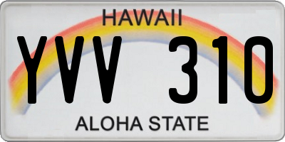 HI license plate YVV310