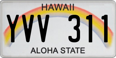 HI license plate YVV311