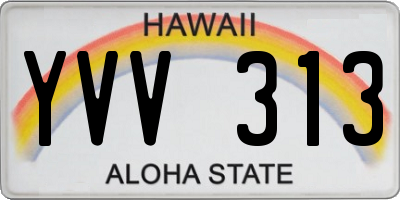 HI license plate YVV313