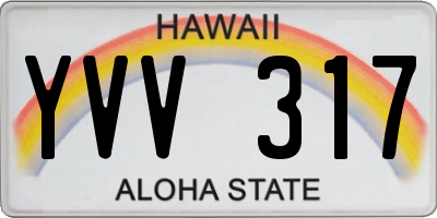 HI license plate YVV317
