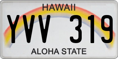 HI license plate YVV319