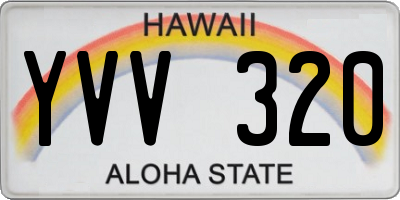 HI license plate YVV320
