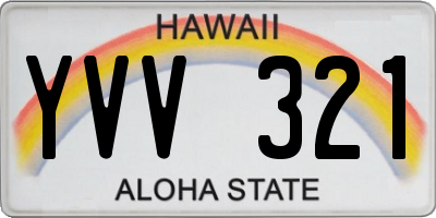 HI license plate YVV321