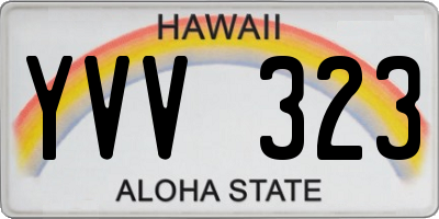 HI license plate YVV323