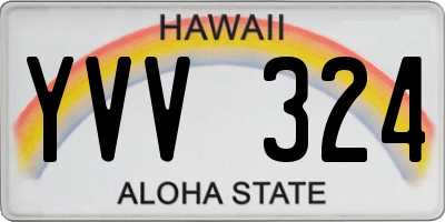 HI license plate YVV324