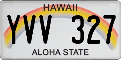 HI license plate YVV327