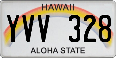 HI license plate YVV328
