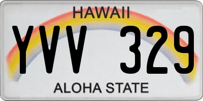 HI license plate YVV329