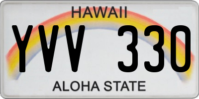 HI license plate YVV330
