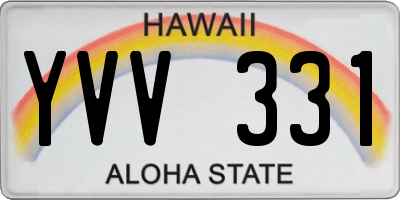 HI license plate YVV331