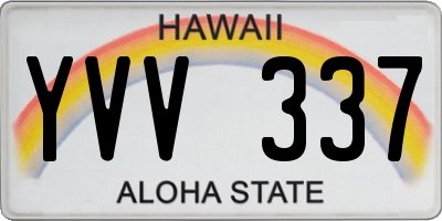 HI license plate YVV337