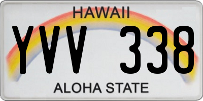 HI license plate YVV338