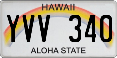 HI license plate YVV340