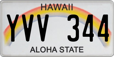 HI license plate YVV344