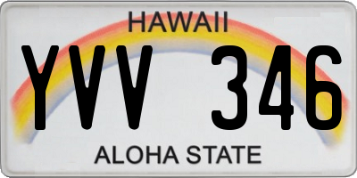 HI license plate YVV346