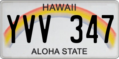 HI license plate YVV347