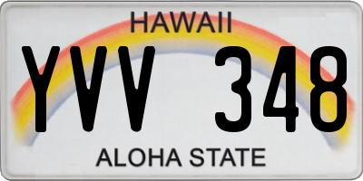 HI license plate YVV348