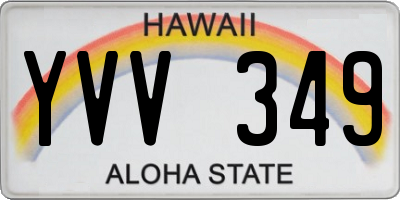 HI license plate YVV349