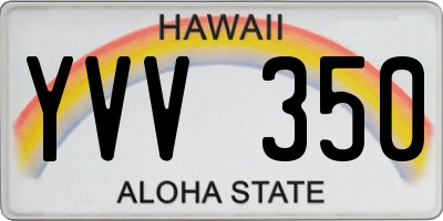HI license plate YVV350