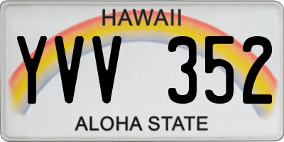 HI license plate YVV352