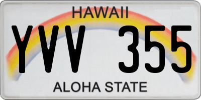 HI license plate YVV355