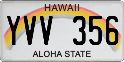HI license plate YVV356