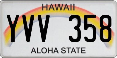 HI license plate YVV358