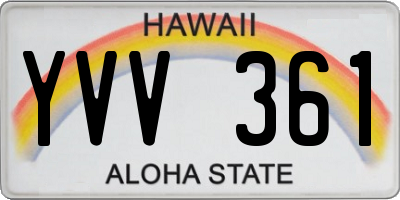 HI license plate YVV361