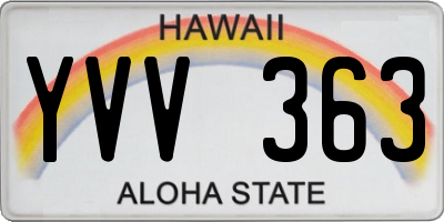 HI license plate YVV363