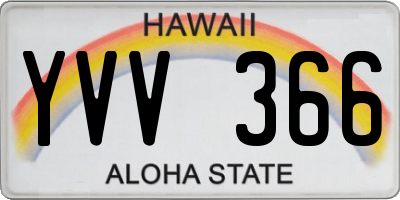 HI license plate YVV366