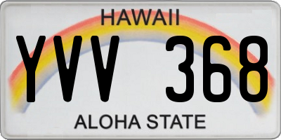 HI license plate YVV368