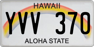 HI license plate YVV370