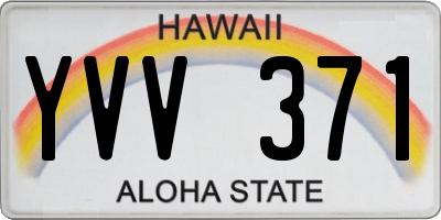 HI license plate YVV371