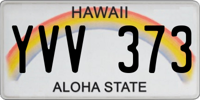 HI license plate YVV373