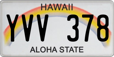 HI license plate YVV378